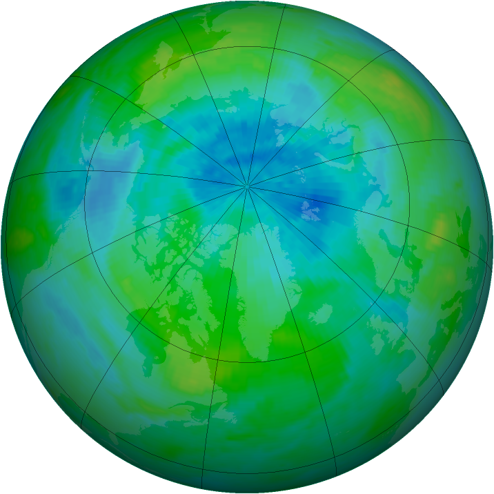 Arctic ozone map for 05 September 1990